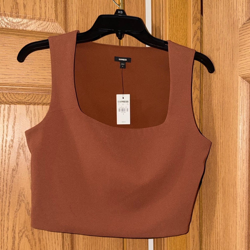 NWT Express Rust Square Neck Cropped Tank